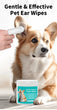 Pet Ear Cleaning Finger Wipes (50ps/can) - Earwax & Mites Removal for Cats and Dogs