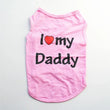 "Love Mommy & Daddy" Cotton Vest | Soft Casual T-Shirt for Cats & Puppies | All-Season Pet Wear