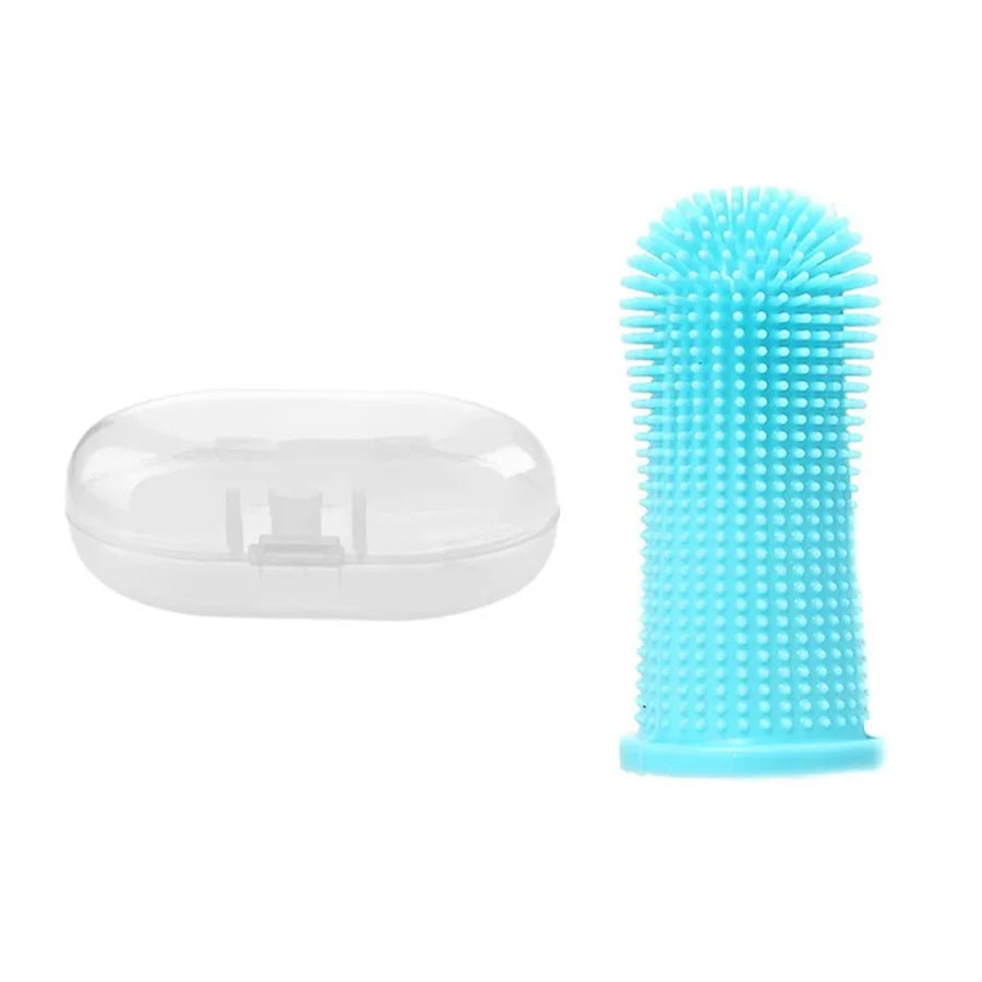 Pet Finger Toothbrush | Oral Cleaning for Cats & Dogs | Silicone Bristle Toothbrush | Dental Care Cleaning Products