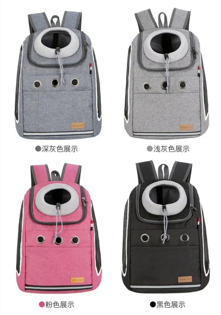 Portable Breathable Dog & Cat Carrier Backpack – Travel Pet Bag with Mesh Window and Adjustable Straps