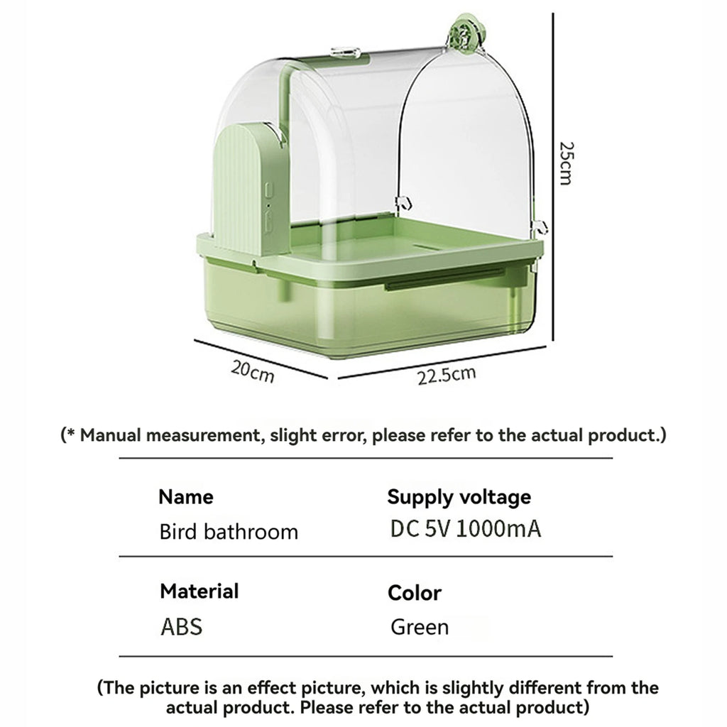 Smart Sensor Bird Bathtub – Automatic Electric Hanging Shower Box | Clear Parrot Bath with Hooks