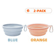 2pcs Collapsible Silicone Pet Bowls for Food & Water  | Outdoor Camping & Travel Portable Folding Supplies Dishes with Carabiner