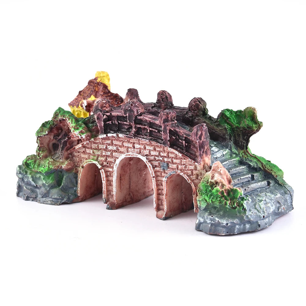 Resin Aquarium Bridge Ornament – Decorative Arch Bridge Fish Tank Landscape Decor