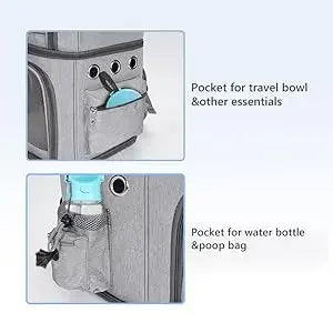 Double-Layer Pet Carrier Backpack with Spinner Wheels – Large Capacity Foldable Cat & Small Dog Trolley Bag for Outdoor Travel