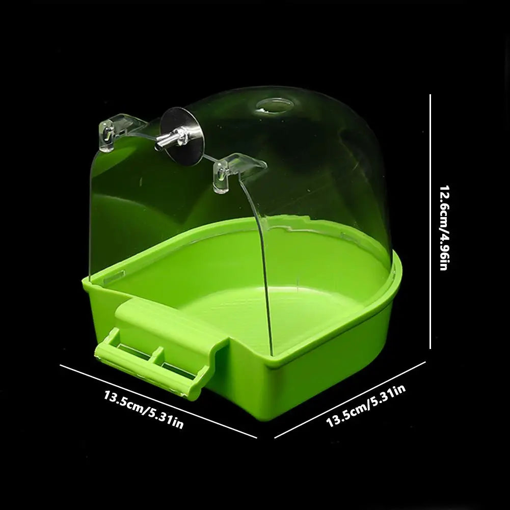 Hanging Bird Bath Box | Parakeet Shower Cage Bath | Bird Bathtub for Canary, Cockatiel, Budgerigar, Small Parrots
