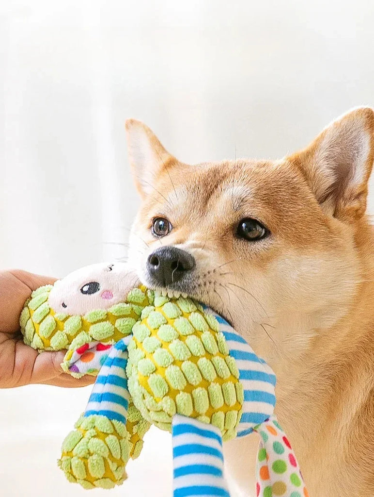 Plush Dog Toy Animals Shape Interactive Dog Chew Toys Corduroy Dog Toys for Small Large Dogs Puppy Pets Training Accessories