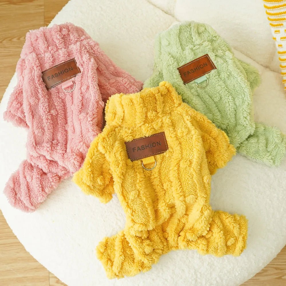 Cozy Fleece Jumpsuit for Small Dogs/Cats | Winter Pajamas for Chihuahua/Yorkie