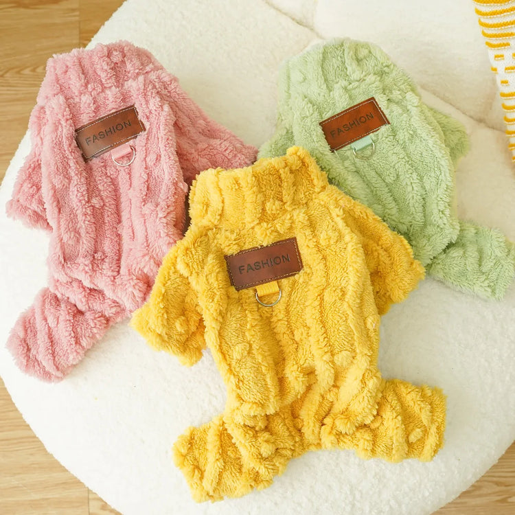Cozy Fleece Jumpsuit for Small Dogs/Cats | Winter Pajamas for Chihuahua/Yorkie