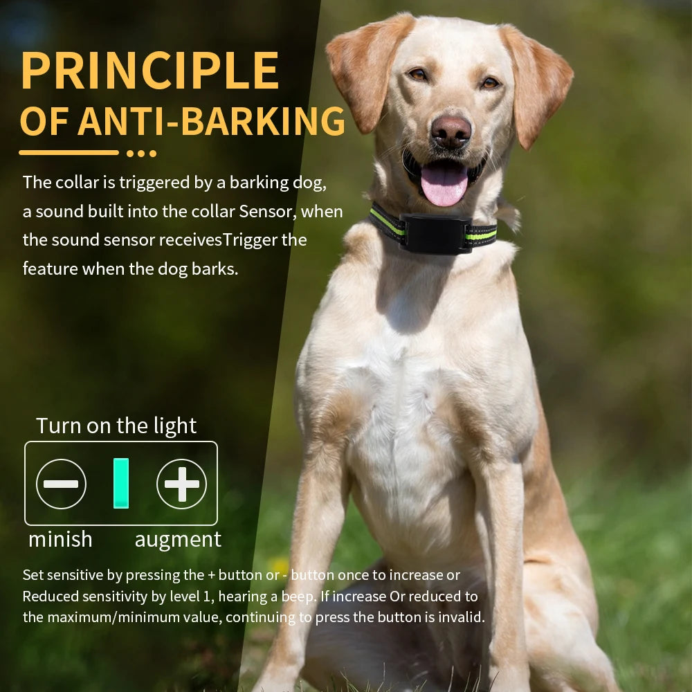 Automatic Anti-Bark Dog Training Collar – USB Rechargeable with Sound & Shock Modes