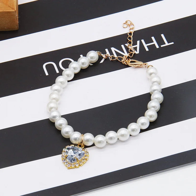 New Cat Collar Decoration | Cute Exquisite Neck Accessory | Adjustable Kitten Necklace | Summer Style | High Simulation Pearls | Pet Supplies
