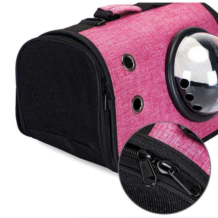 Portable Pet Travel Bag – Transparent Foldable Cat Backpack Zipper Tote