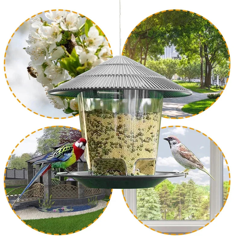 Bird Feeder | Automatic Foot Feeding Tool | Outdoor Bird Feeder Hanging Nut Feeding Multiple Hole Dispenser Holder Food Container