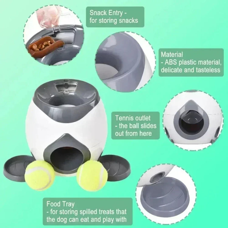 Smart Interactive Dog Training Toy – Tennis Ball Feeder & Snack Reward System