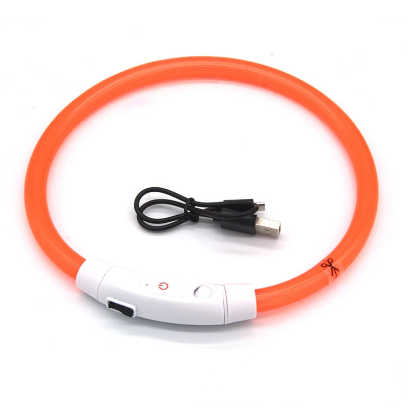 LED Pet Luminous Collar USB Charging Collar for Dogs and Cats