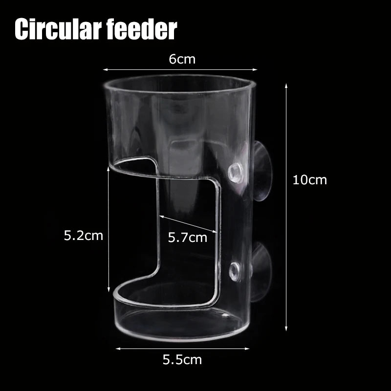 Aquarium Feeding Ring Floating Food Tray with Suction Cup – Transparent Acrylic Fish Feeder