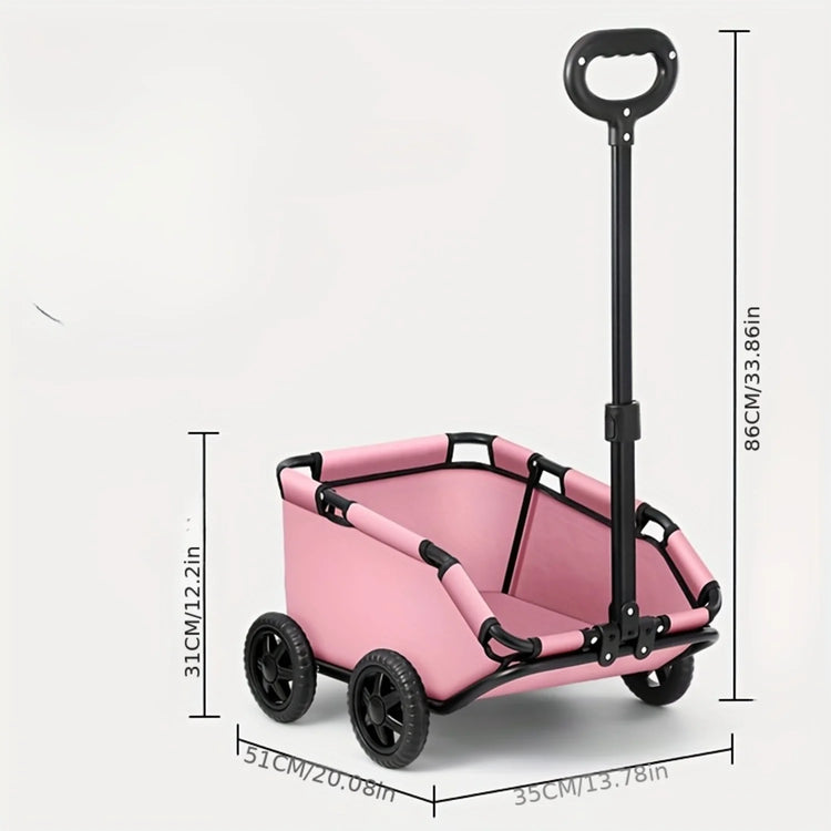 Foldable Small Pet Stroller with 4 Wheels – Breathable Dog and Cat Carrier Cart for Puppies and Kittens