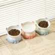Cat Bowl Ceramic | High Foot | Diagonal Mouth | Neck Protection | Large Diameter Cat Food Bowl | Drinking Bowl | Anti-Overturning Design | Cat Food Bowl