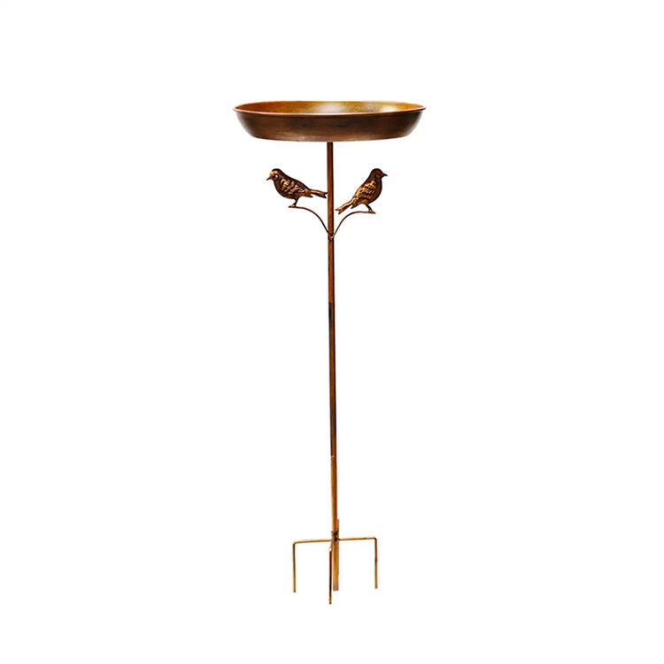 Freestanding Bird Bath with Metal Stand – 5-Prong Base Outdoor Bird Feeder Bowl for Patio, Garden & Lawn Decor