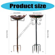 Freestanding Metal Bird Bath with Stake for Outdoor Use | Large Garden Bird Feeder Bowl for Lawns, Patios & Yards
