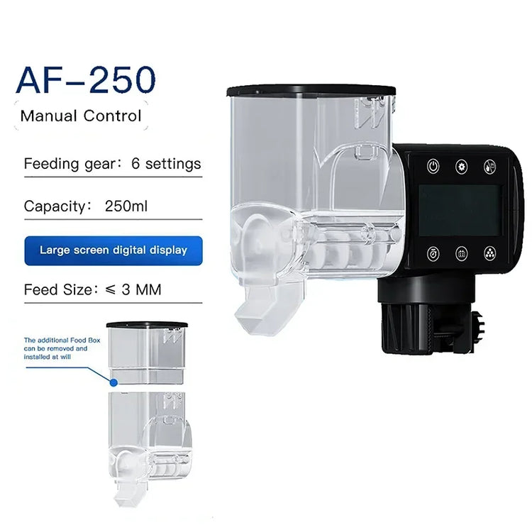Automatic Intelligent Fish Feeder with LCD Display – Digital Programmable Aquarium Fish Food Dispenser