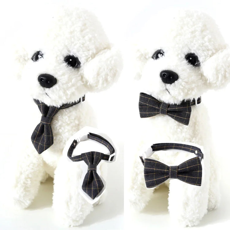 Pet Bow Tie | Adjustable Cat Neck Tie - Puppy Costume | Breakaway Small Dogs Bowtie Collar | Cats Grooming Ties | Party Accessories