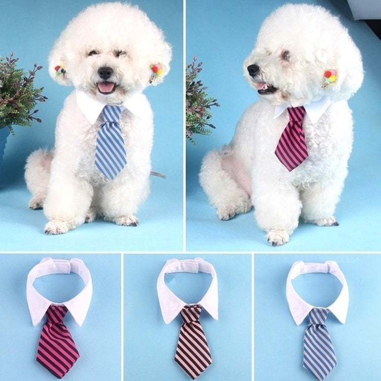 2023 Dog Cat Grooming | Striped Bow Tie - Adjustable Animal Collar | Christmas Pet Necktie | Formal White Collar for Dogs & Cats | Party & Wedding Wear