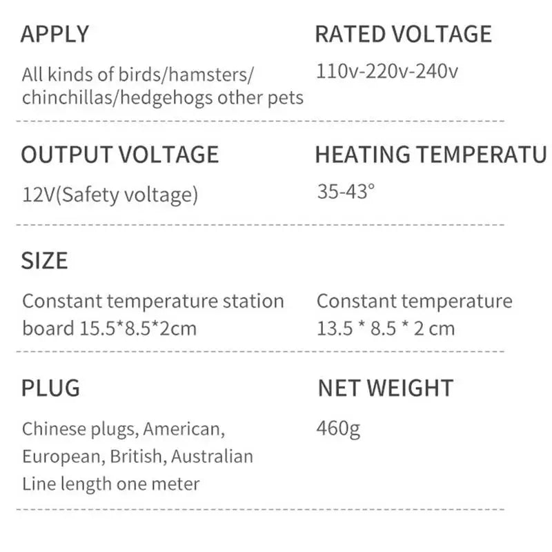 Bird Cage Heated Perch Platform – Snuggle-Up Parrot Warmer with Anti-Bite Cord | Automatic Bird Heater for Budgies & Small Cage Birds