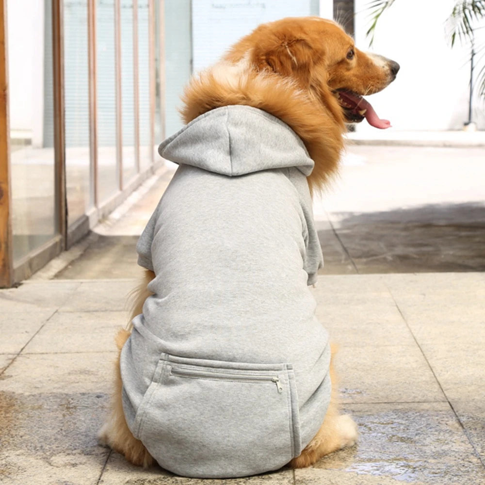Winter Pet Clothes Dog Warm Hoodies Thermal Big Dog Coat Puppy Clothing For Small Medium Dogs Puppy Vest Jacket With Pockets