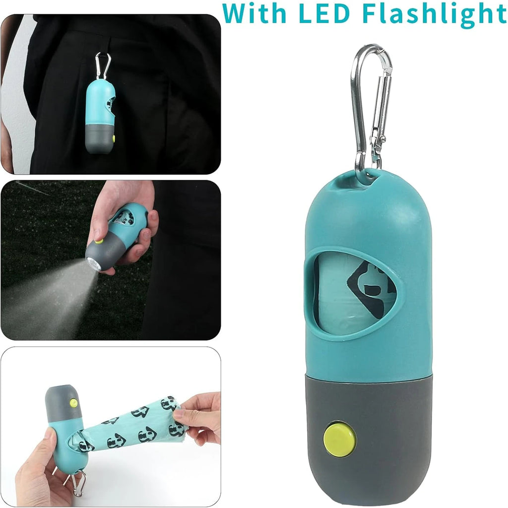 Dog Poop Scooper Set with Claw Picker, Leash Clip, LED Light, and Bag Dispenser