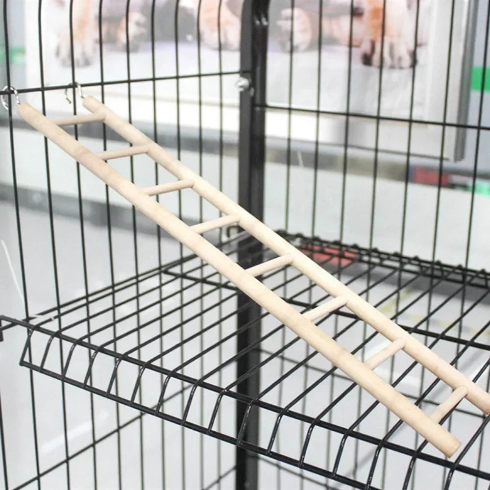 1PC Birds Toy | Wooden Ladders Swing Scratcher Perch Climbing | 3/4/5/6 Step Ladder for Bird Cage Parrots Hamsters Hanging Pet Supplies