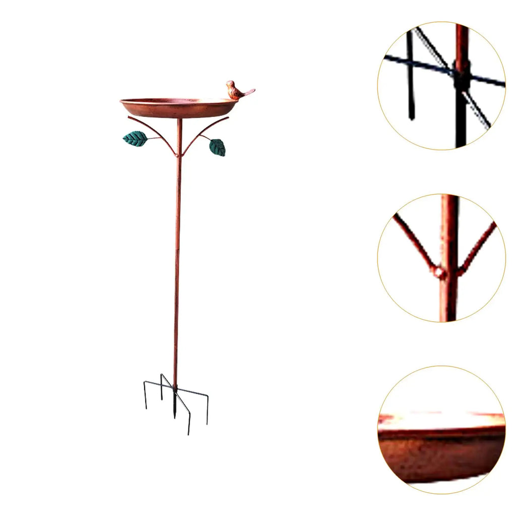 Bird Bath For Outdoor Decorative Birdbath For Garden Courtyard Decoration Bird Feeding And Water Bathing Basin With Base Stake
