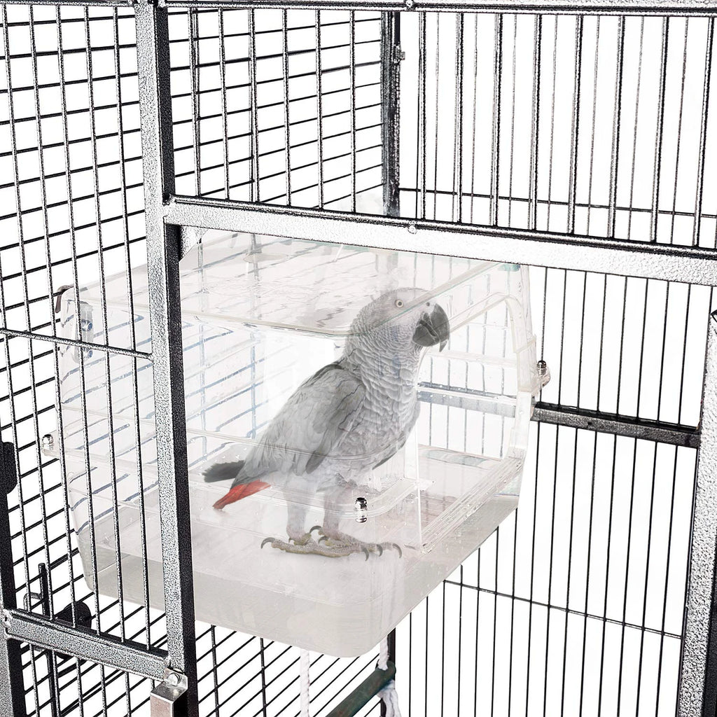 Bird Bath Shower   Bathtub Box  Large Hanging Clear Transparent  Cube   for Parrots  Cage Accessories Bowl