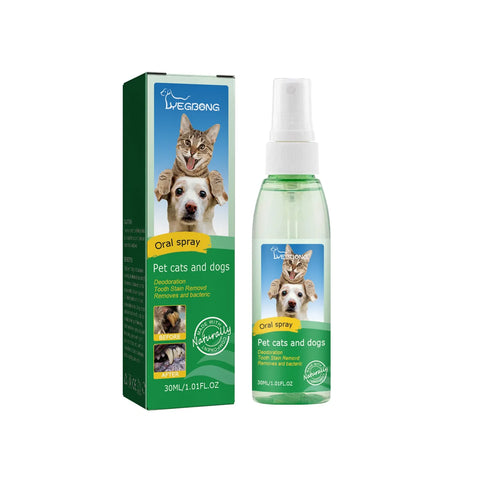 Pet Teeth Cleaning Spray 30ml – Dog & Cat Oral Care, Breath Freshener, Tartar & Stain Remover