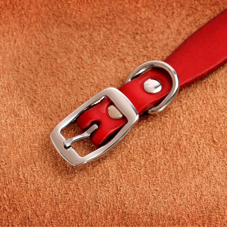 Genuine leather dog collar and leash set – durable and comfortable for small to medium dogs