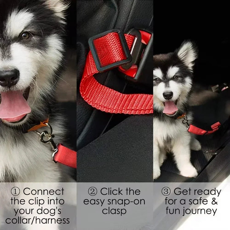 Adjustable Dog Car Seat Belt Harness – Safety Strap for Small Dogs and Cats