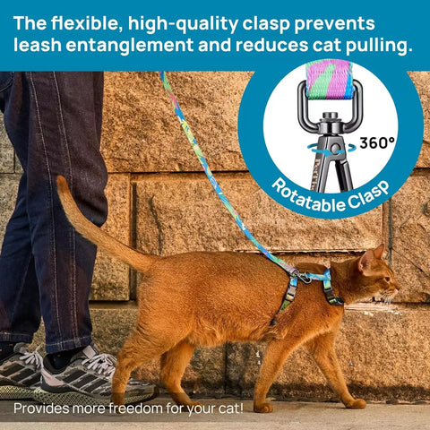 Cat Carrier – Lightweight & Escape-Proof | Adjustable Soft Harness & Leash Set for Walking & Travel | Secure & Breathable Kitten Harness