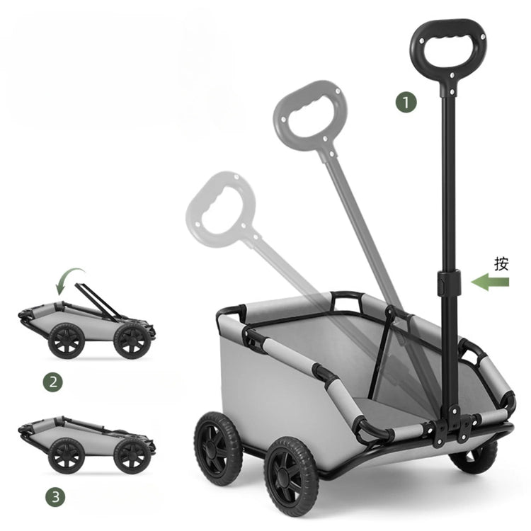Foldable Small Pet Stroller with 4 Wheels – Breathable Dog and Cat Carrier Cart for Puppies and Kittens
