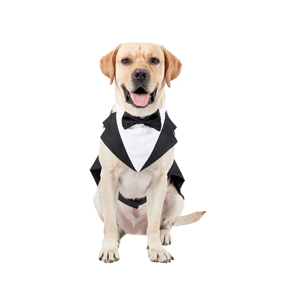 Pet Dog Clothes Fashion Party Show Formal Suit Tie Bow Shirt Wedding Tuxedo Halloween Dress