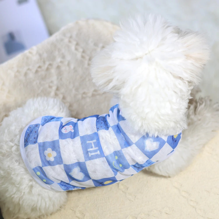 Original Cartoon Summer Mesh Vest | Cute & Breathable Pet Clothing For Cats/Dogs