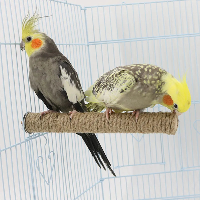 Parrot Pet Standing Stick | Wood Hanging Stand Rack | Toy Sticksstand Branch Perches for Bird Cage | Bar Paw Grinding Clean Toys