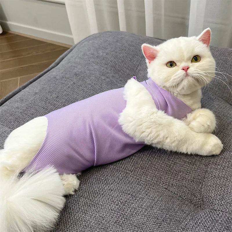 Cat Surgery Recovery Suit | Post-Op Onesie for Cats | E-Collar Alternative for Wound Protection