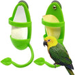Parrot Food Feeder | Hanging Cage Feeding Toy with Perch | Fun Plastic Bird Feeder Frame | Pet Accessories for Parakeets, Conures, Lovebirds & More