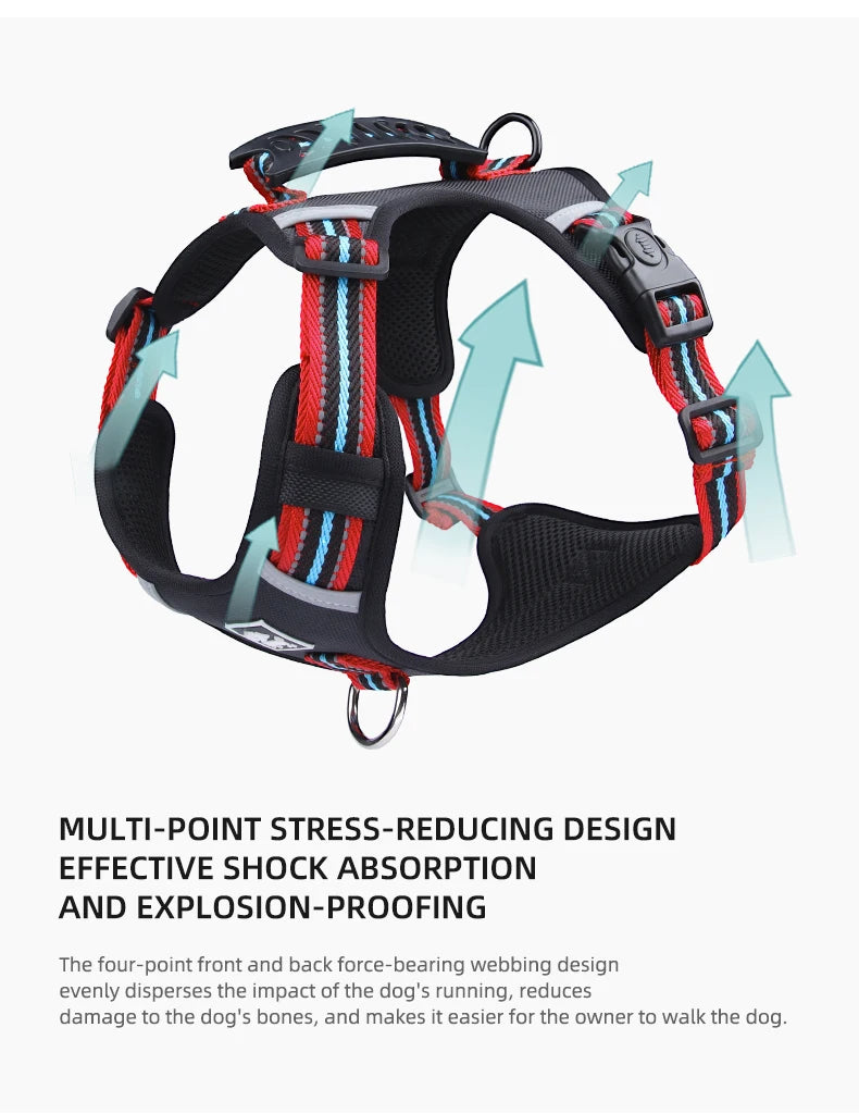 Durable Nylon Dog Harness with Handle – Travel-Friendly, Lightweight & Explosion-Proof Vest for All Dog Sizes