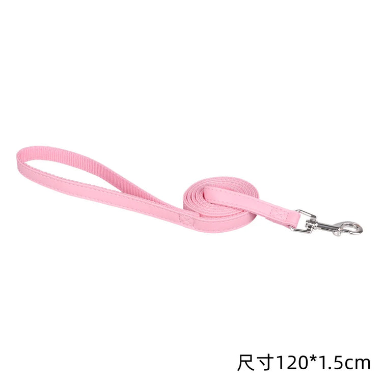 120cm PU Leather Padded Nylon Dog Leash – Durable, Comfortable, and Easy to Use for Dogs and Cats
