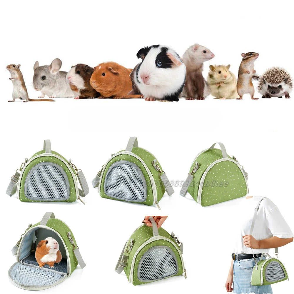 Portable Breathable Small Pet Carrier Bag – Travel Backpack for Hamsters, Guinea Pigs, Rabbits, Reptiles, and More
