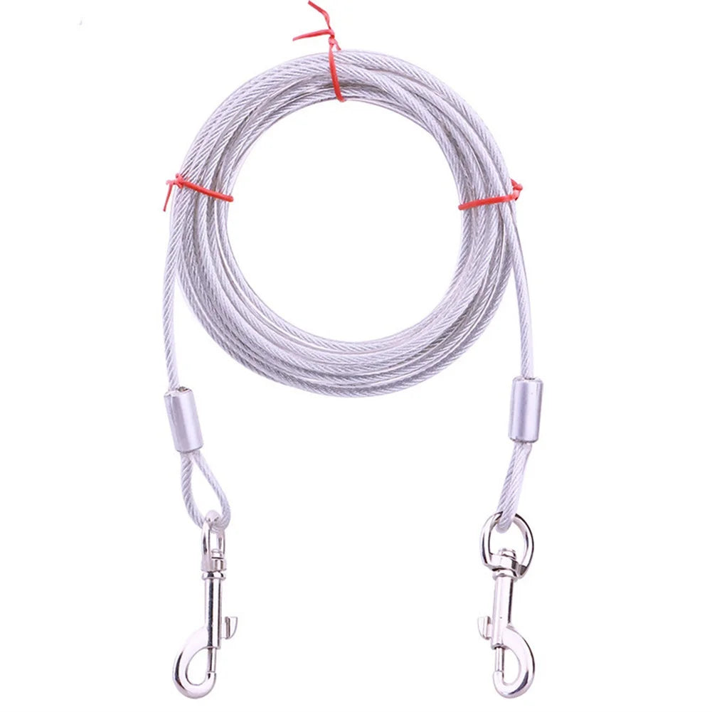 Heavy-Duty Double Dog Leash – Durable Steel Wire, Chew-Resistant, Quick Release