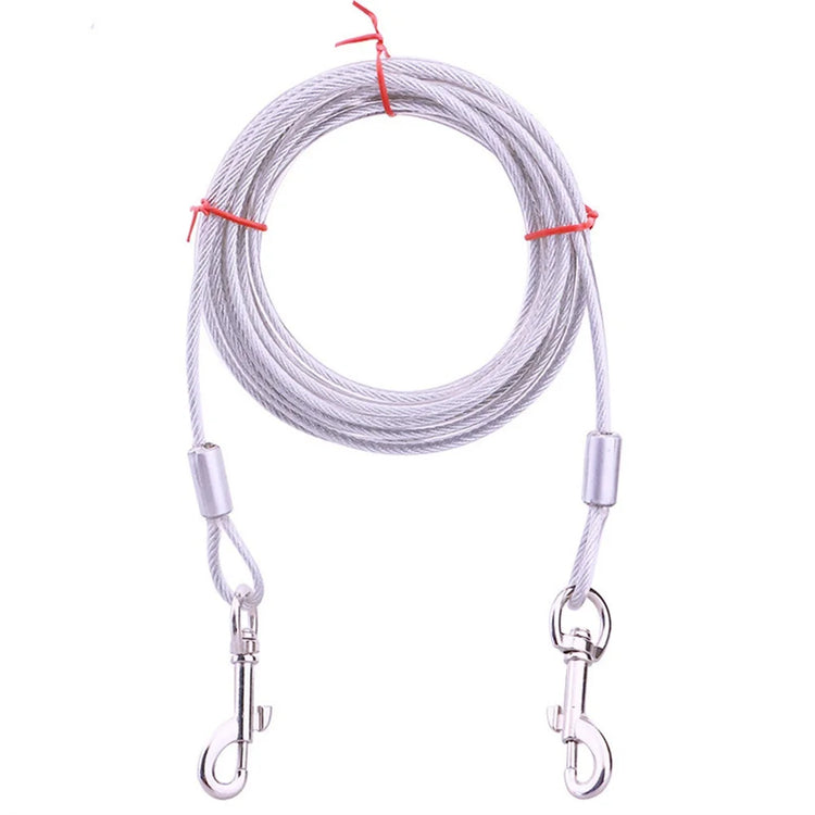 Heavy-Duty Double Dog Leash – Durable Steel Wire, Chew-Resistant, Quick Release