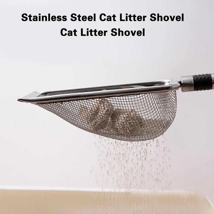 Cat Litter Scoop | 1Pc Metal Aluminum Alloy Poop Shovel | Durable Stainless Steel Long Handle Pet Cleaning Tool
