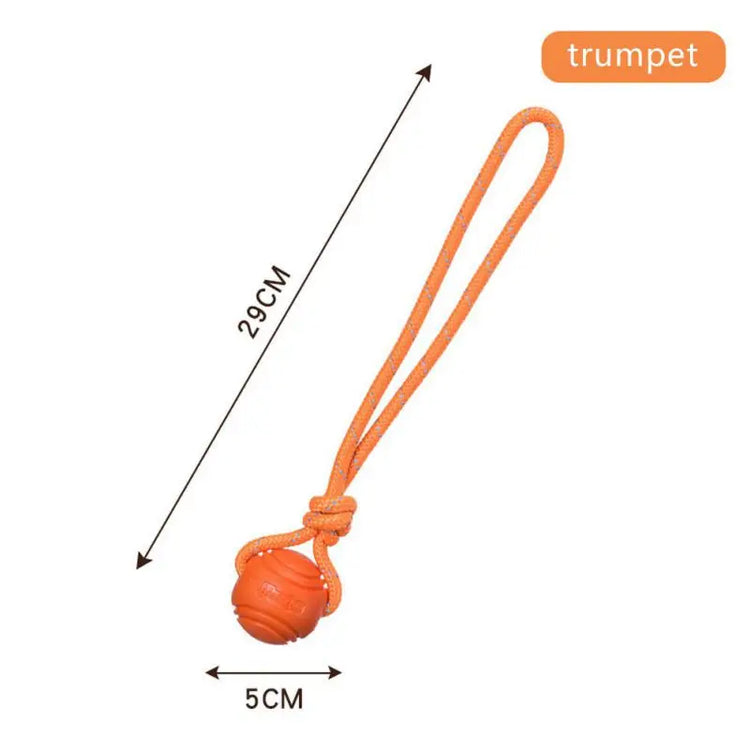 Dog Ball Toys – Bouncy Rubber Ball with Rope for Interactive Play