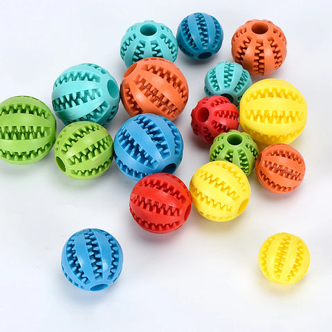 Interactive Dog Ball Chew Toy – Rubber Teeth Cleaning Puzzle Ball for Dogs & Puppies